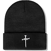 Christian Jesus Cross Beanie - Faith Winter Beanie Hats for Men Women - Religious Gifts for Christmas & New Years