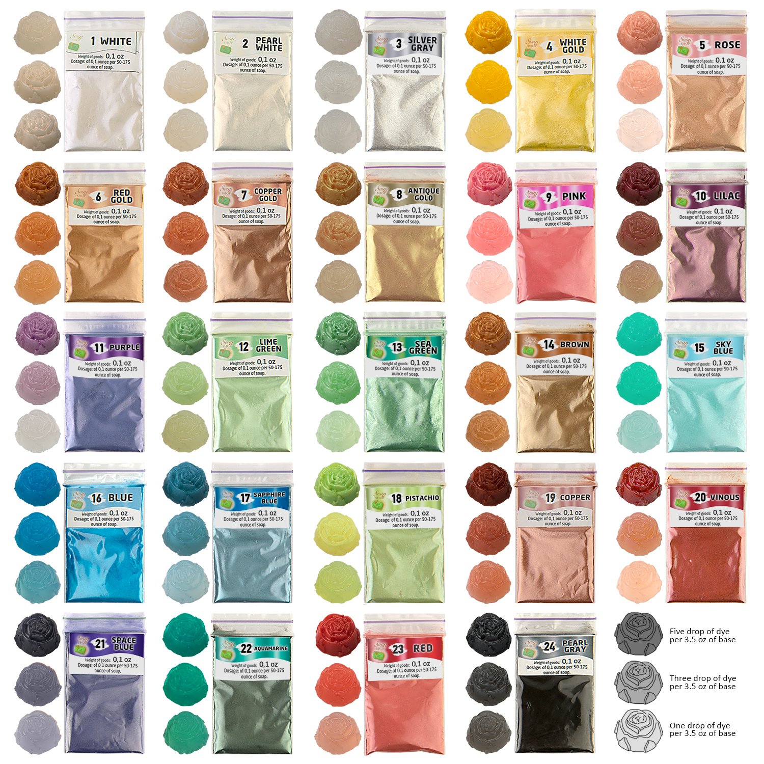 Mica Powder Soap Making Kit Powdered Pigments Set Soap Making Dye 24
