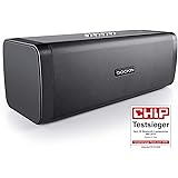 DOCKIN D FINE 50W Hi-Fi Bluetooth Speaker - Outdoor Approved, Superior 2-Way Stereo Sound up to 10h Playtime & Built-In Power Bank, NFC, Splash- & Dustproof IP55, Black, Engineered in Germany