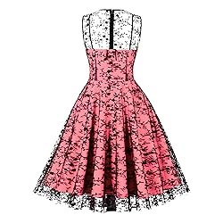 Keyhole Mesh Floral Embroidery Dress for Women