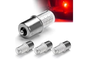 ZIOMITUS 12V 1156 BA15S Red 1003 1141 7506 LED Bulbs Brilliant Red,DC Bayonet Single Contact Base,AC10-24V DC10-30 volt LED Replacement for Brake,Tail Lights,Blinker,Turn Signal,Parking or Running Lights,4Pack