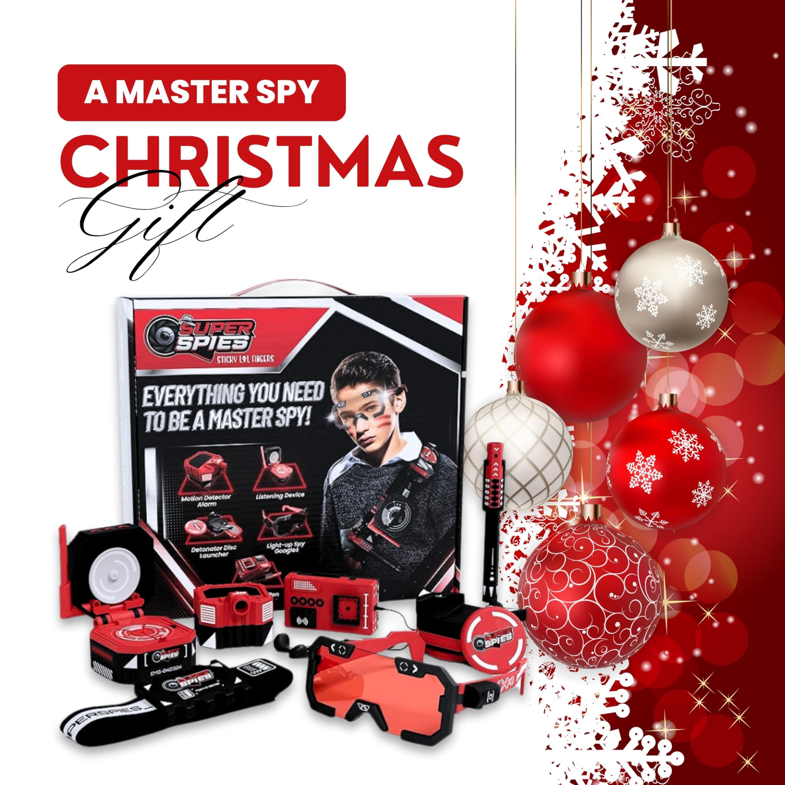 STICKY LIL FINGERS SuperSpies Secret Agent Spymaster Kit - Spy Gear Ninja Toys and Gadgets for Kids 8-12 Detective Kit