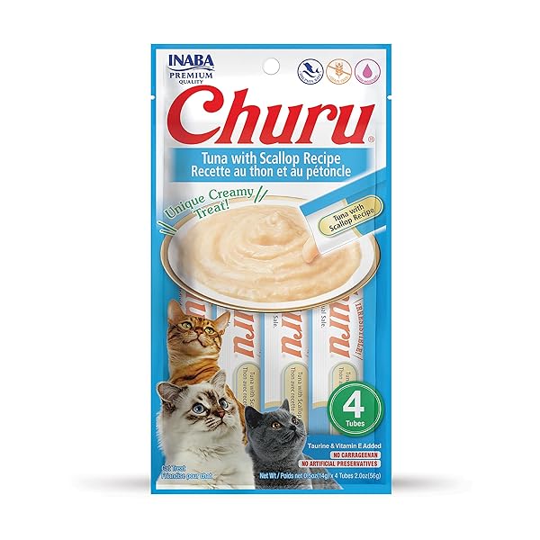 INABA CHURU CAT TREATS, GRAIN-FREE, LICKABLE, SQUEEZABLE CREAMY...
