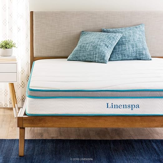 Linenspa 8 Inch Memory Foam And Innerspring Hybrid Mattress Medium Firm Feel Twin Amazon In Home Kitchen Memory Foam Or Innerspring Mattress