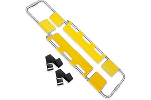 EMS XTRM Quick Patient Transfer with Foldable Scoop Stretcher - Separatable-Type Scoop, Hinged Arrangement, Telescoping Tubes, Aluminum and Plastic Material, and Low Profile Design - Yellow