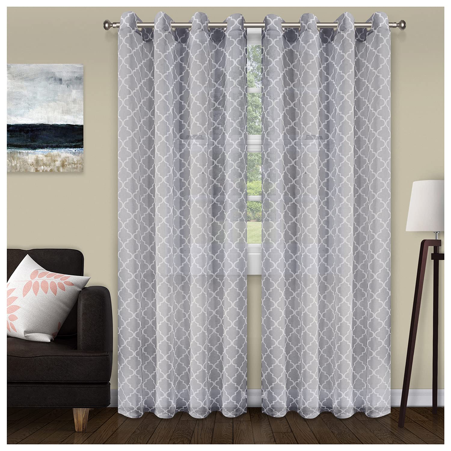 Superior Curtain Panels (Set of 2), Polyester Blend, Grey, 52" x 96" Pair (2)