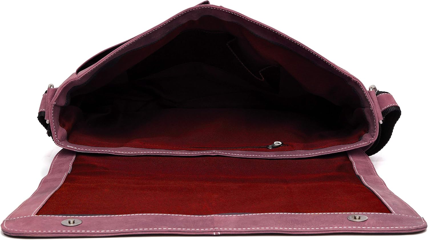 J. Wilson London Messenger Bag Mens Leather Flapover 10 litres (Distressed Pink) - Image 5