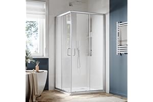 SUNNY SHOWER Corner Shower Enclosure - 1/4 in. Clear Glass Sliding Shower Doors, Framed Shower Enclosure - 36 in. X 36 in. X 72 in., Brushed Nickel Finish - Base Not Included