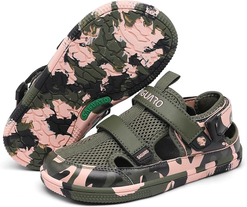Sandalias Niño Barefoot Cangrejeras Niños Puntera Cerrada Sandalias Barefoot Verano Sandals Playa Piscina Mar Verde Militar, 35