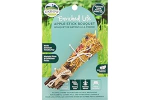 Oxbow Enriched Life Apple Stick Bouquet, Rabbit & Guinea Pig Toys, Small Animal Enrichment Chew for Bunny, Hamster, Chinchilla, Natural Play Chew Toy for Habitat Variety and Cage Accessories
