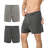 JODUCE 2 Pack Men's Merino Wool Boxer Briefs, Breathable Soft Loose Moisture Wicking Tagless with Elastic Waistband