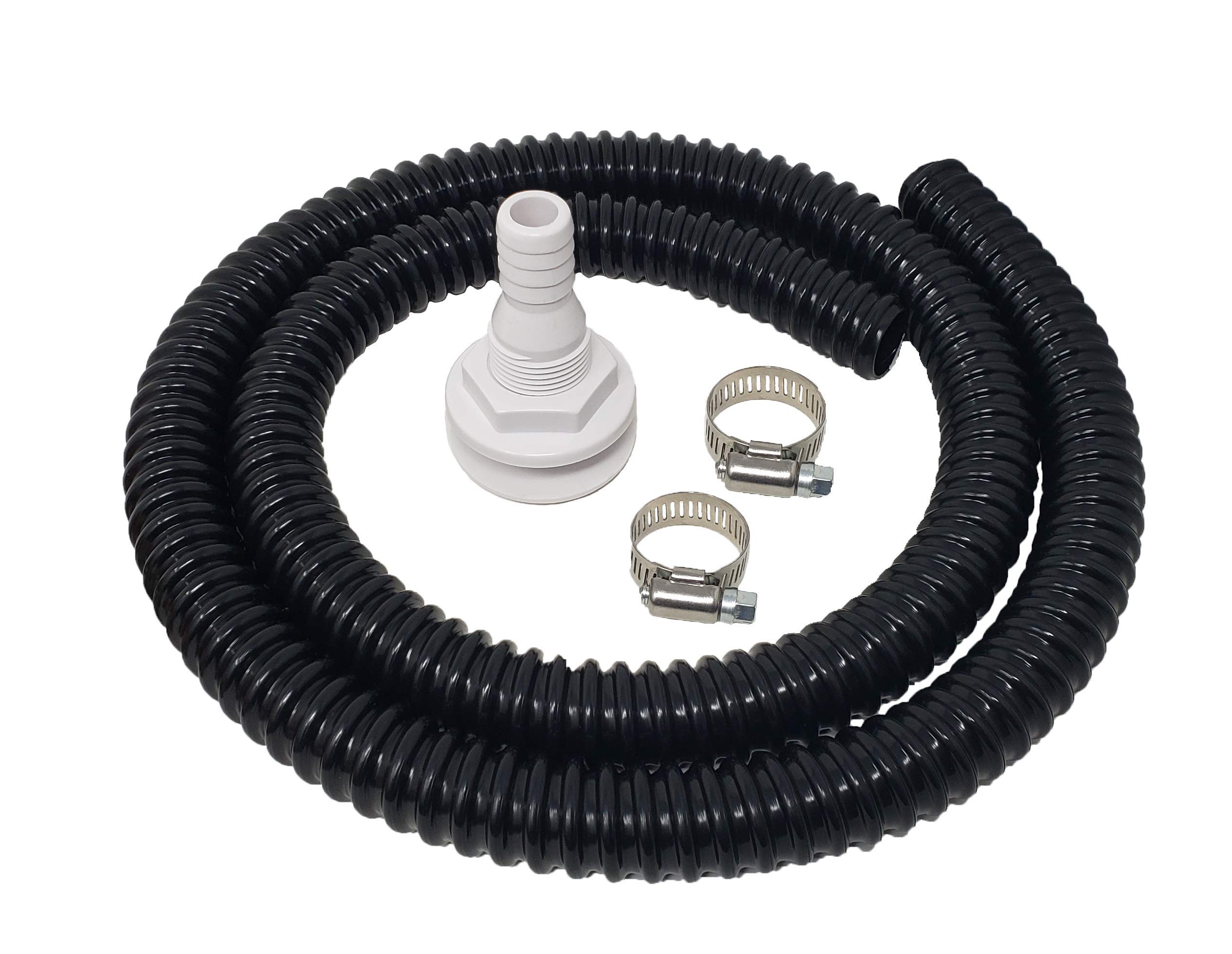 Photo 1 of Bilge Pump Hose 3/4-Inch Dia Plumbing Kit | 5 FT Premium Quality Kinkfree Flexible PVC Hose Made In USA | Includes 2 Hose Clamps and Thru-Hull Fitting