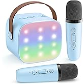 YLL Karaoke Machine for Kids, Portable Mini Speaker with 2 Wireless Microphones, 2026 Top Birthday Toys Gifts for Boys Girls 3, 4, 5, 6, 7, 8, 9, 10, 11, 12+ Years Old Grandkids Family Party (Blue)