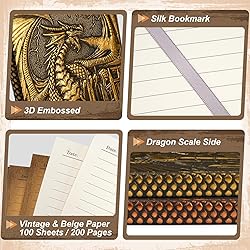 DND Dragon Journal Notebook, 3D Dragon Embossed