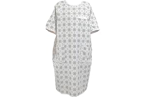 Classy Pal Hospital Gown, Heart Chest Pocket for Women and Men, Medical Patient Gowns, Birthing Maternity Labor, Fits to XXL