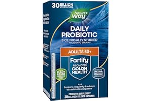 Nature's Way Fortify 50+ Daily Probiotic for Men & Women, 30 Billion Live Cultures, Colon, Digestive, and Immune Health Support* Supplement, 30 Capsules