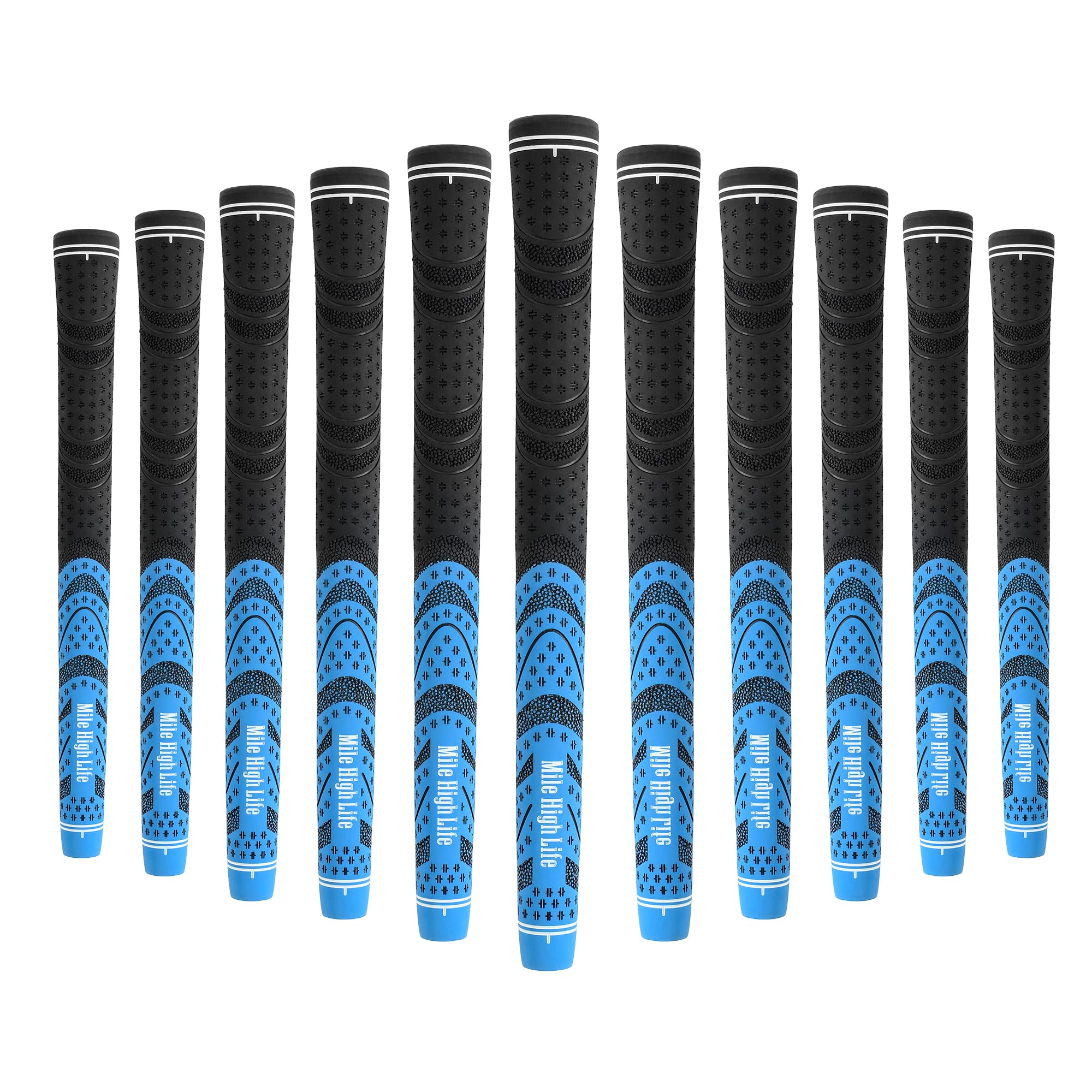Mile High Life | Avid Golf Club Grips | 3, 13 Pc Set Bundle Golf Grips | Multi-Compound Rubber Golf Grip | Standard Midsize Jumbo(Blue-13 Packs,Jumbo)
