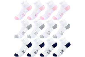 COZIWILL SOCKS Girls Ankle Cushioned Athletic Quarter Socks - Kids Cotton Short Sports Youth 6/12 Pairs for Boys