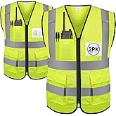 TICONN Reflective Safety Vest High Visibility Class II Mesh Vest for Women & Men Meets ANSI Standards