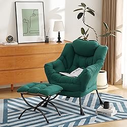 Furlide Lazy Chair with Ottoman, Modern Chair with