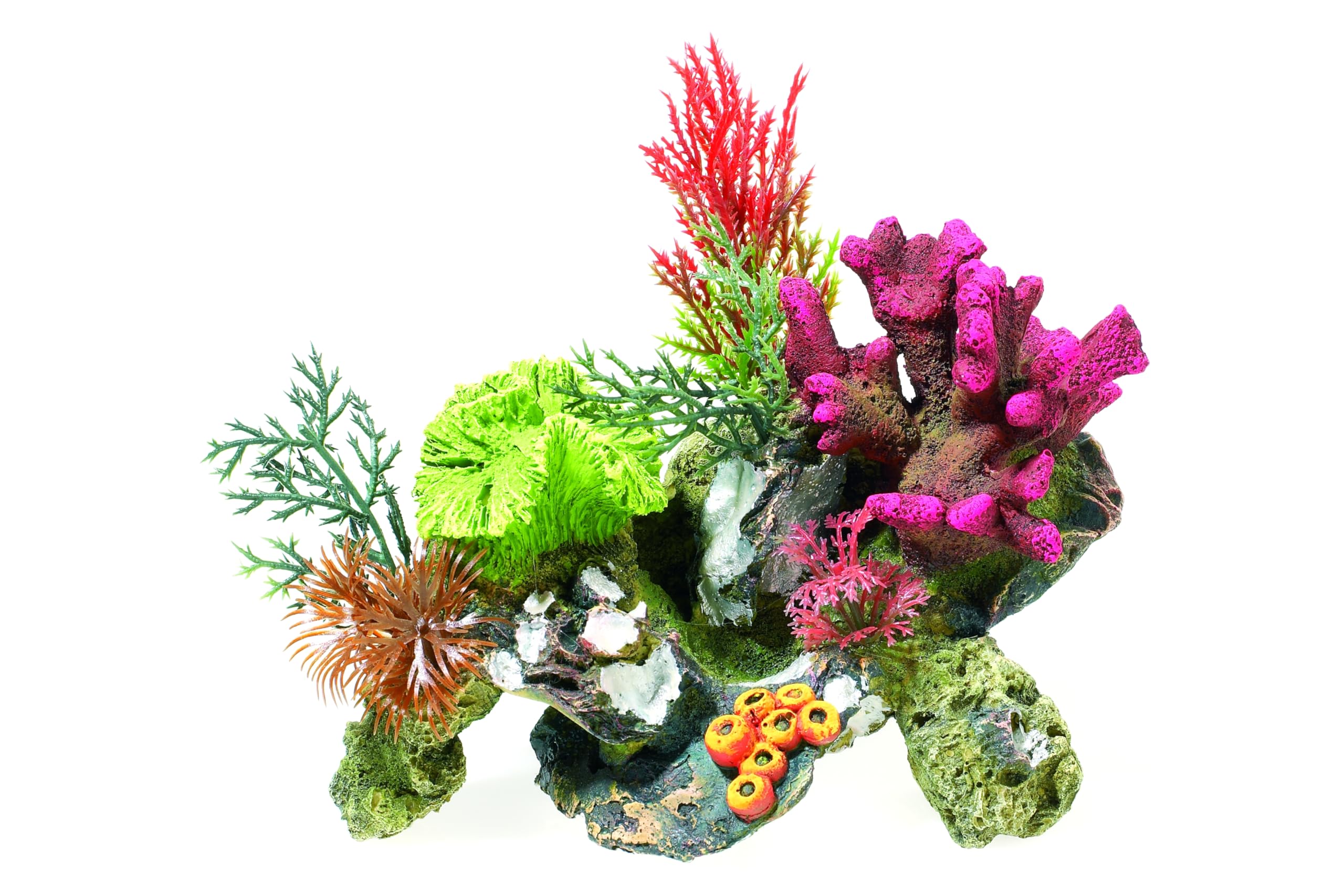 CLASSIC Coral Rocks with Plants Aquarium Ornament 170mm
