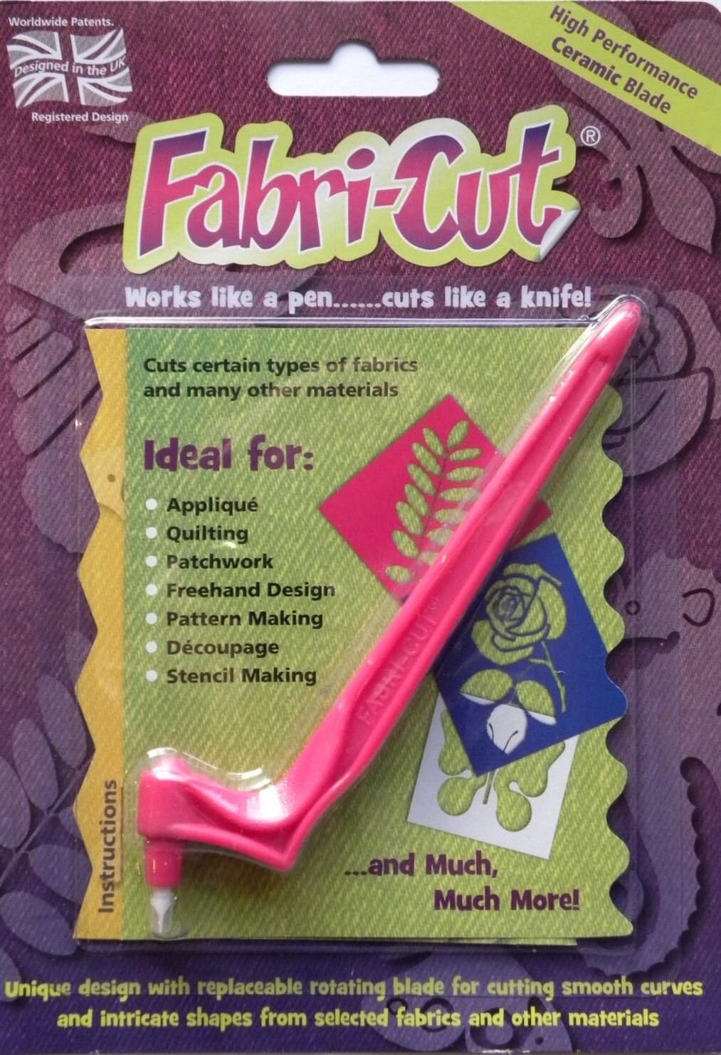 FABRI-CUT The New Rotary Cutter! Quilt Fabric Quilting Applique Sugar Craft Cake
