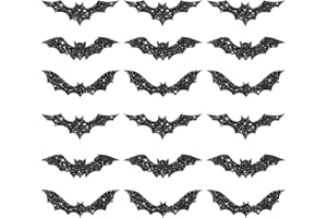 Alynta Halloween Bat Stickers - 600Pcs Black Bat Labels Stickers Holographic Waterproof 1.5 Inch Cute Halloween Stickers for Goodie Bags Envelope Seals Scrapbook Party Decorations (Black)