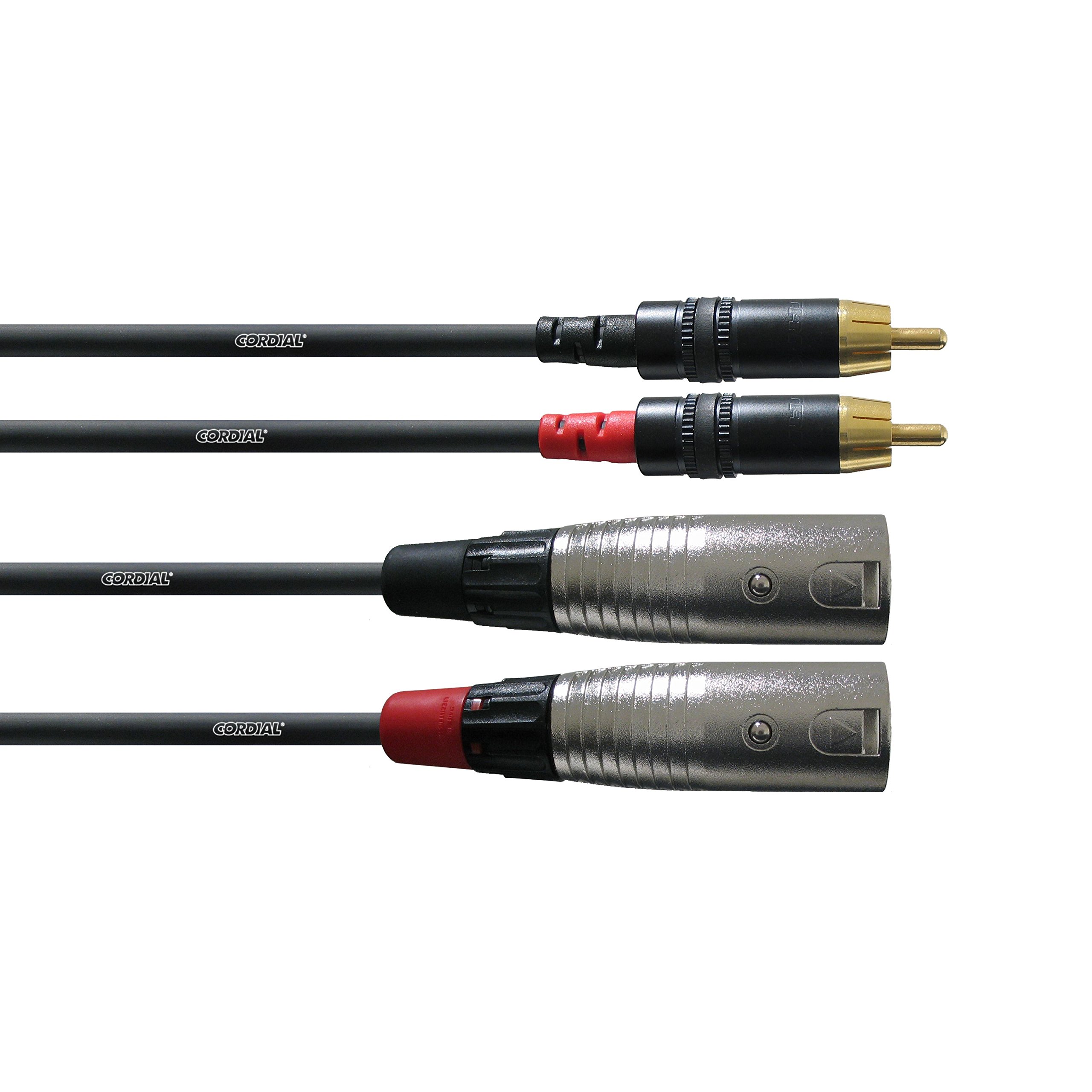 Cordial 1.5m Black Audio Cable for TV, DVD, Speaker, Amplifier & Projector