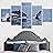 SIGNWIN 5 Panel Canvas Wall Art Modern Art Dolphin Expressive Marine Life Multicolor Nautical Photography Whale for Home Decorations Ready to Hang - 60"x32"