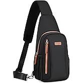 AO ALI VICTORY Crossbody Bags for Women Waterproof Nylon Cross Body Travel Shoulder Handbags Anti Theft Lady Chest Purse Casual Fanny Pack Light Sling Backpack for Work Sport Running Hiking Off Black