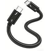 2 Pack Short Usbc Cable for Short Thunderbolt 5 Cable 1FT (0.3M), 240W Charging, 80Gbps Data Transfer, 8K/4K Displays,Compatible Thunderbolt 4, SSD, MacBook M4 Pro/Max, iPhone 17/16, Dock and More
