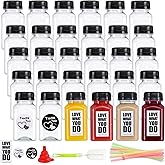 Fhxtcygj 30 Pack 5oz Reusable Empty Plastic Juice Bottles with Leak-Proof Caps Lids, Clear Water Bottle, Recyclable Drink Bulk Containers for Juicing, Smoothie, Milk and Other Homemade Beverages