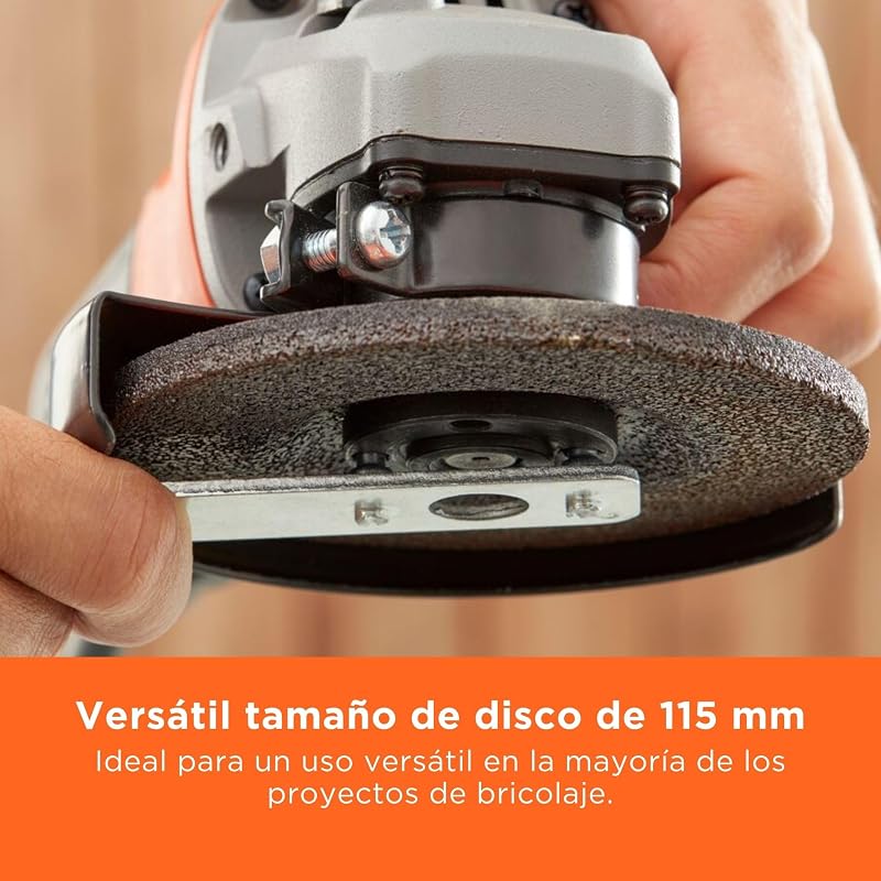 Black+decker beg010-qs - moedor 115 mm, 710 w, 12.000 rpm, cabo ajustável em 2 posições, diâmetro compacto, preto/laranja