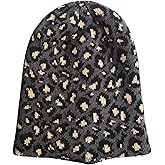 IHAUIUE Leopard Print Beanie Hat Cheetah Pattern Skull Cap Double Layer Cuffed Watch Hats for Women, Men