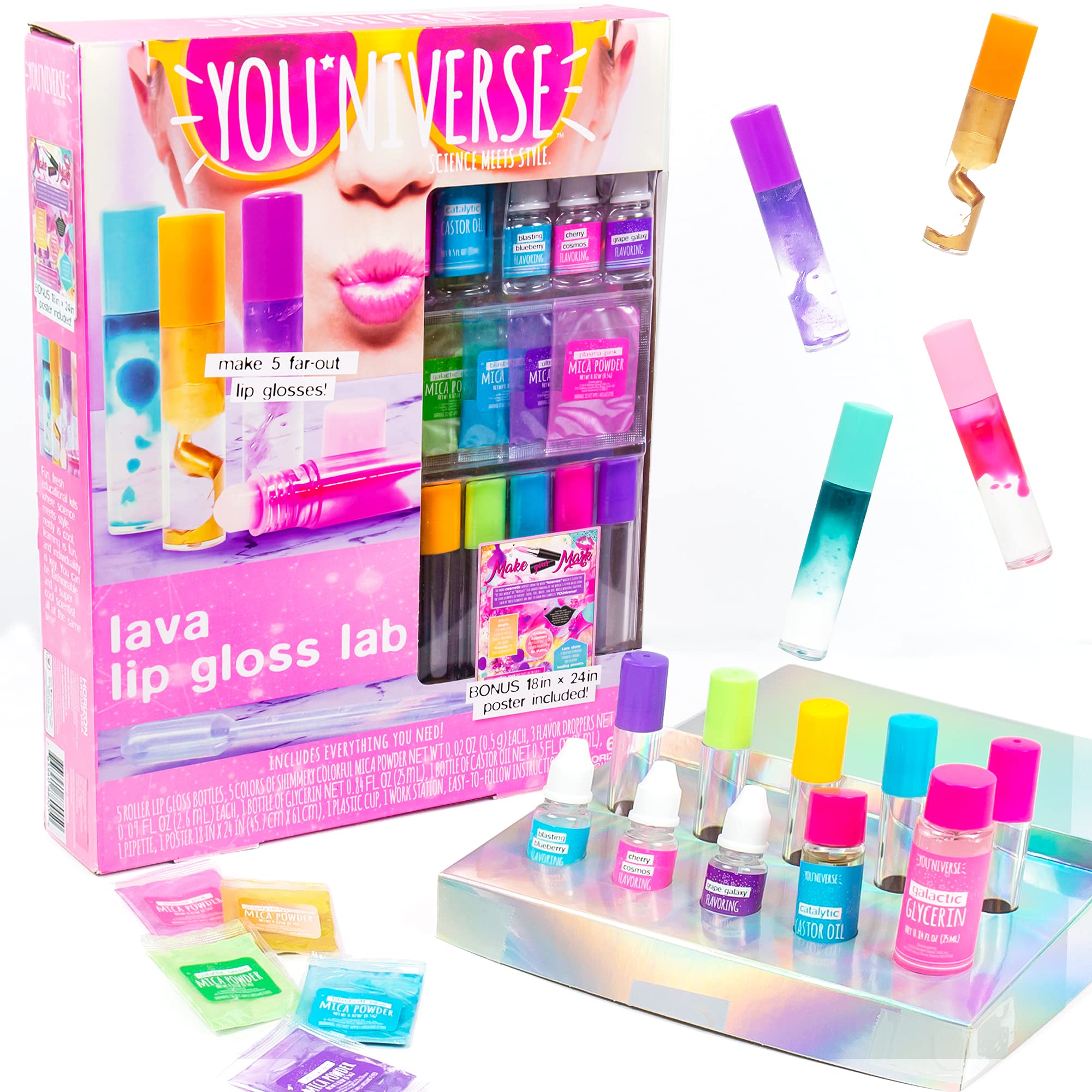 Photo 1 of Just My Style You*niverse Lava Lip Gloss Lab, At-Home STEM Kits For Kids Age 6 And Up, Makeup Kits, DIY, Activities for Birthday Parties, Sleepovers