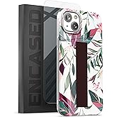 ENCASED Finger Loop Case Designed for iPhone 14 with Hand Strap Grip - Screen Protector Included (Floral Vines)
