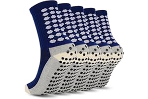 Ultrafun 5 Pairs Kids Youth Grip Soccer Socks Cushioned Non Slip Football Athletic Sports Socks