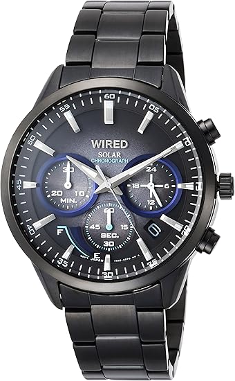 Amazon セイコーウォッチ 腕時計 ワイアード ソーラークロノグラフ 黒文字盤 カーブハードレックス Agad731 メンズ ブラック メンズ腕時計 腕時計 通販