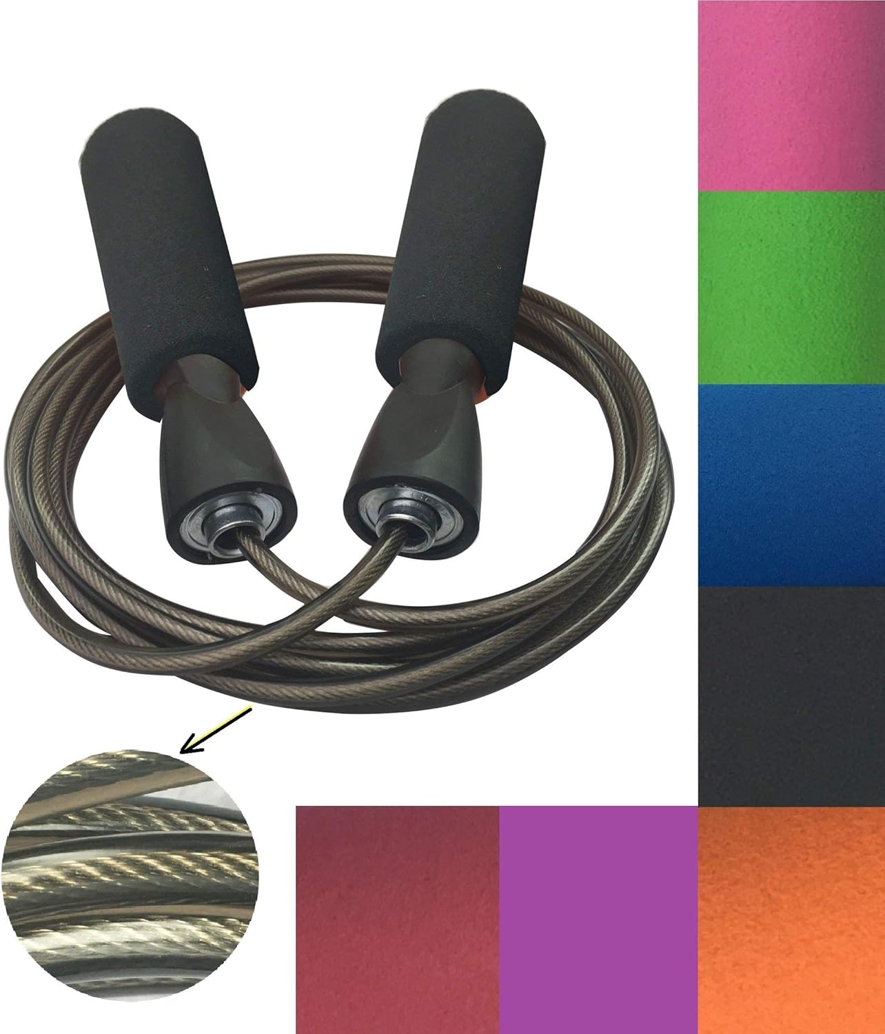 YZLSPORTS Professional Adjustable Steel Wire Jump Rope with Carrying Pouch by Fitness Factor Ergonomic, Durable, Easy to Adjust Premium Jump Rope All Heights : Sports & Outdoors