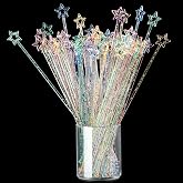Mudder 100 Pcs 9.1 Inch Halloween Star Swizzle Sticks, Glittery Mixed Color | 9.1 Inch Long Drink Stirrers, Glitter Star Top, Disposable for Party Bar, Stir Sticks for Drinks and Mixed Beverages