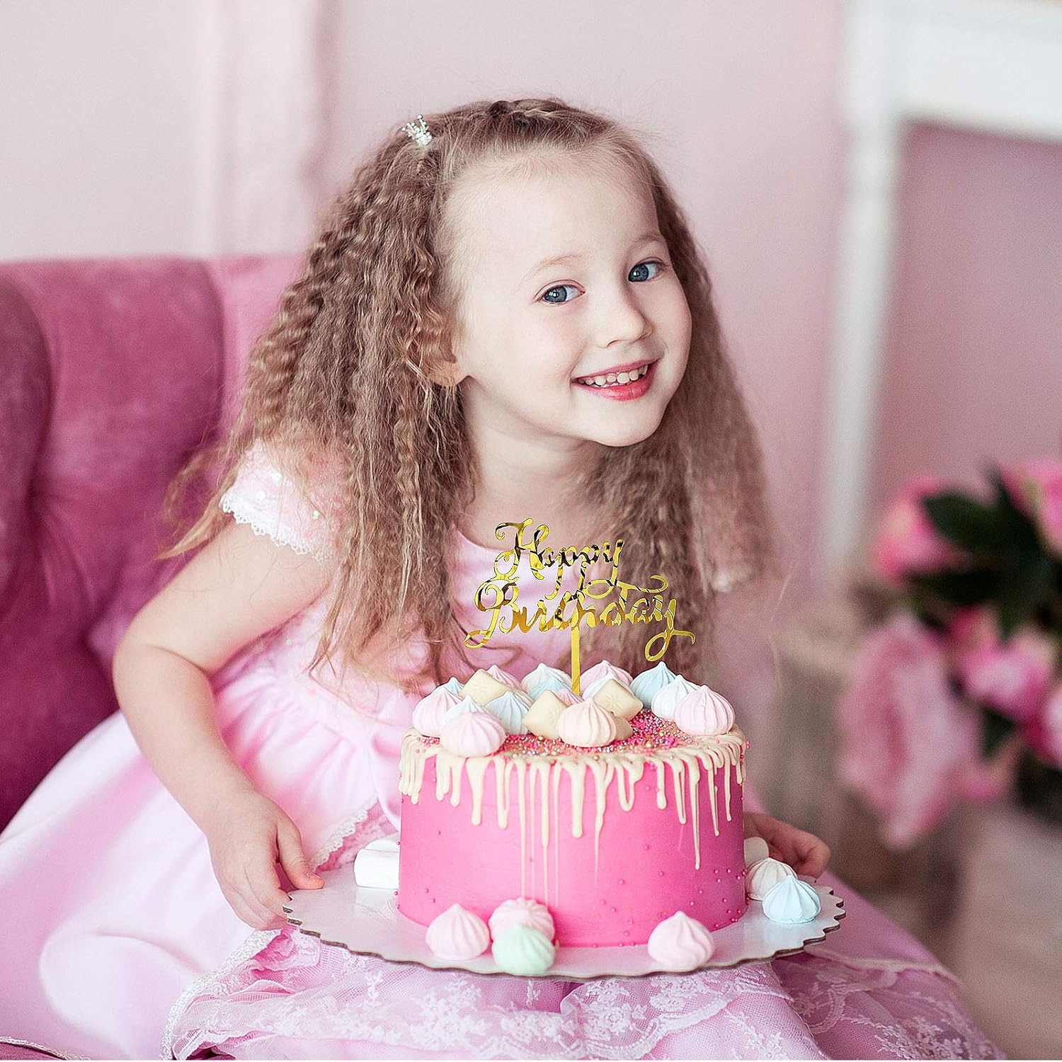 12 Pieces Happy Birthday Cake Topper Acrylic Birthday Cupcake Topper Cake Pick Decorations for Birthday Party Cake Desserts Pastries 6 Styles (Gold) - Image 5