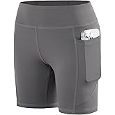 Roadbox Girls Volleyball Spandex Shorts, 5" Youth Bike Athletic Compression Shorts for Gymnastics Dance Yoga with Pockets