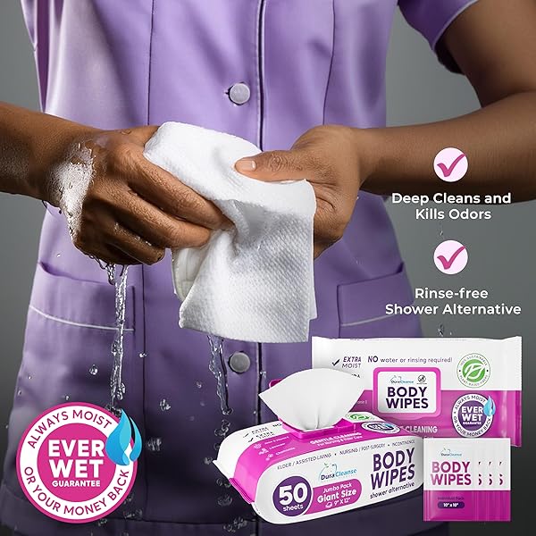 XL BATH WIPES FOR ADULTS BATHING NO RINSE – 50 COUNT + 4 TRAVEL WIPES – 9″X12″ DISPOSABLE WASHCLOTHS FOR ADULTS – SURGERY RECOVERY SUPPLIES, ELDERLY INCONTINENCE & HEALTH CARE PRODUCTS