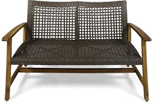 Great Deal Furniture 307798 Chat Set, Mix Mocha, Natural Stained Finish