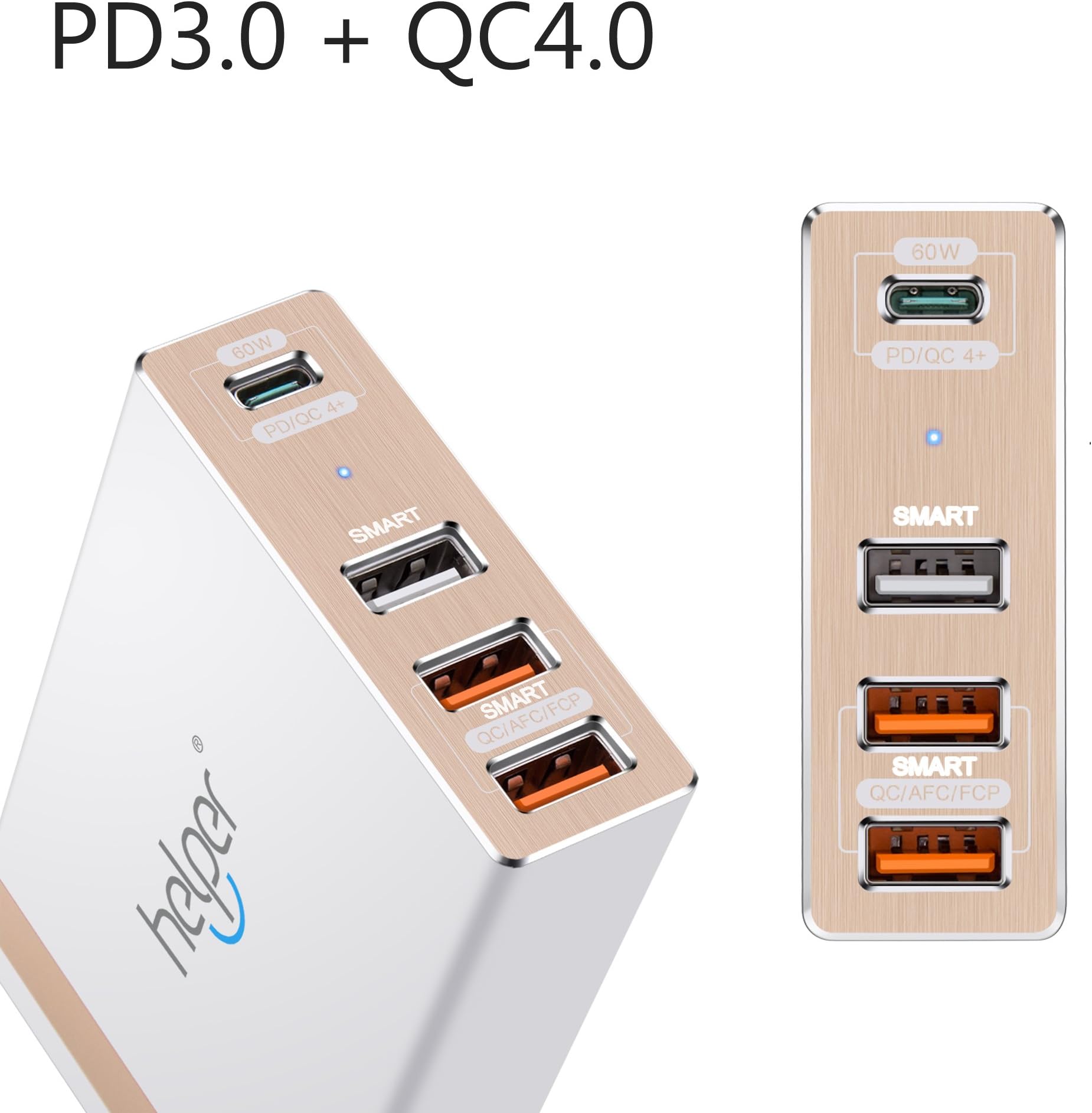 USB Type-C PD Charger, 87W 4-Ports USB-C PD Smart Desktop Charger with Power Delivery for Apple MacBook Pro, Nintendo Switch and Quick Charge 4.0 for Note 8, Galaxy S8 Plus/S8 and More