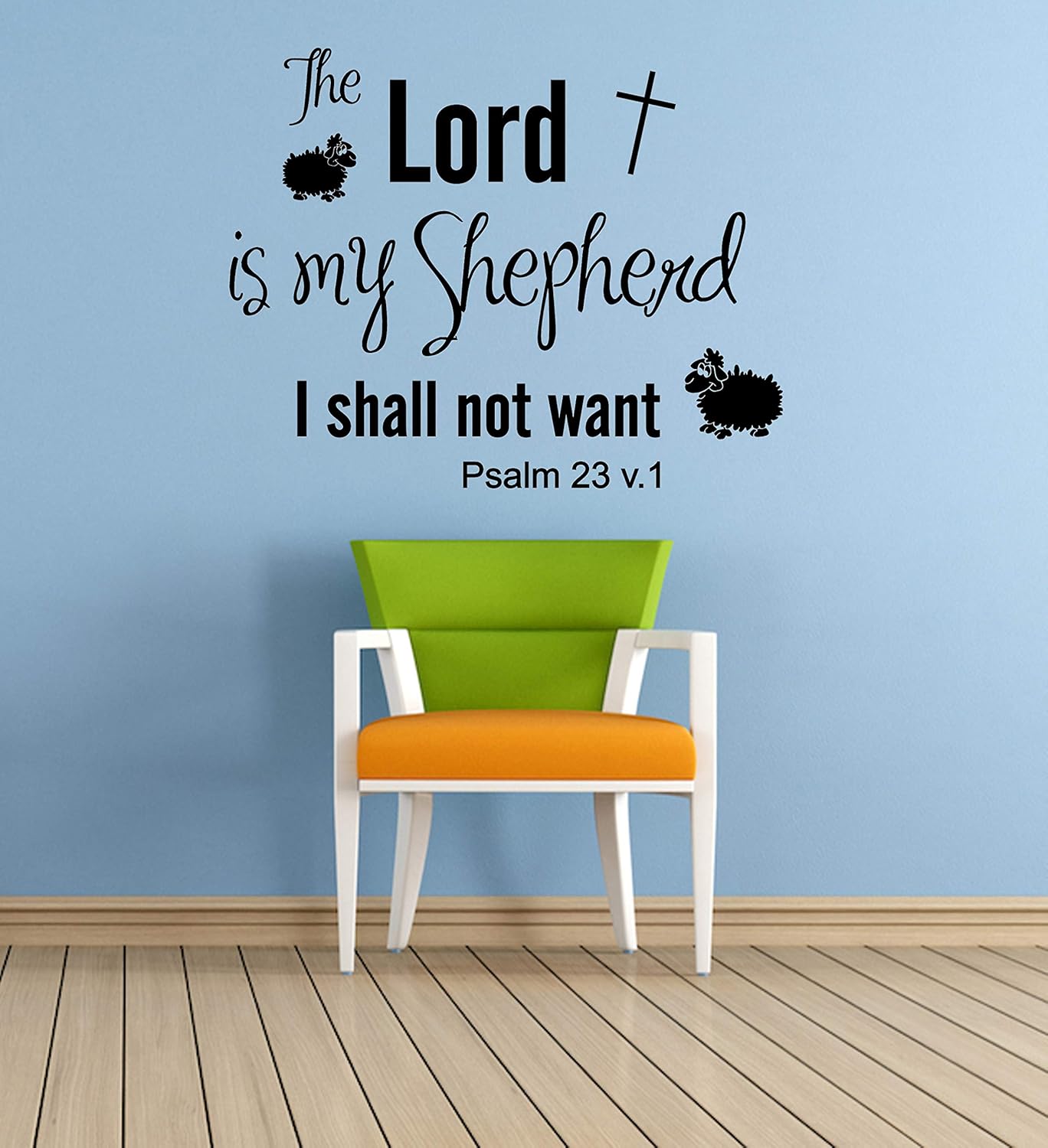 Decor De Lecole Autocollant Mural Chambre Denfants Art Mural Salle De Jeux Vinyle The Lord Is My Shepherd Eglise Autocollant Maison Psaume 23 Niv Bible Chretienne Citation Verset Autocollants Muraux œuvres D Art