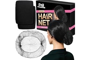 Fandamei Hair Net, 120 PCS Invisible Black Hair Nets for Food Service Workers&Women&Men, 24 Inches Extra Large Hair Net for Buns, Nylon Hairnets for Foodservice, Dancing, Ballet Bun