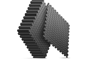 NAZHURA Home Gym Mat, Puzzle Exercise Mat, EVA Interlocking Foam Floor Tiles for Home Workout Equipment and Kids' Play Areas - Black, 24 in x 24 in x ½ in - 16 Tiles (Black, 16 Pack, 64 SQ FT)