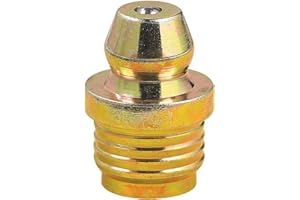 Lumax LX-3511-10 Gold/Silver Drive Type Straight 0.56" Long Grease Fitting for 5/16" Diameter Hole, 10 Count (Pack of 1). Drive Fittings Avoid Tapping Costs.
