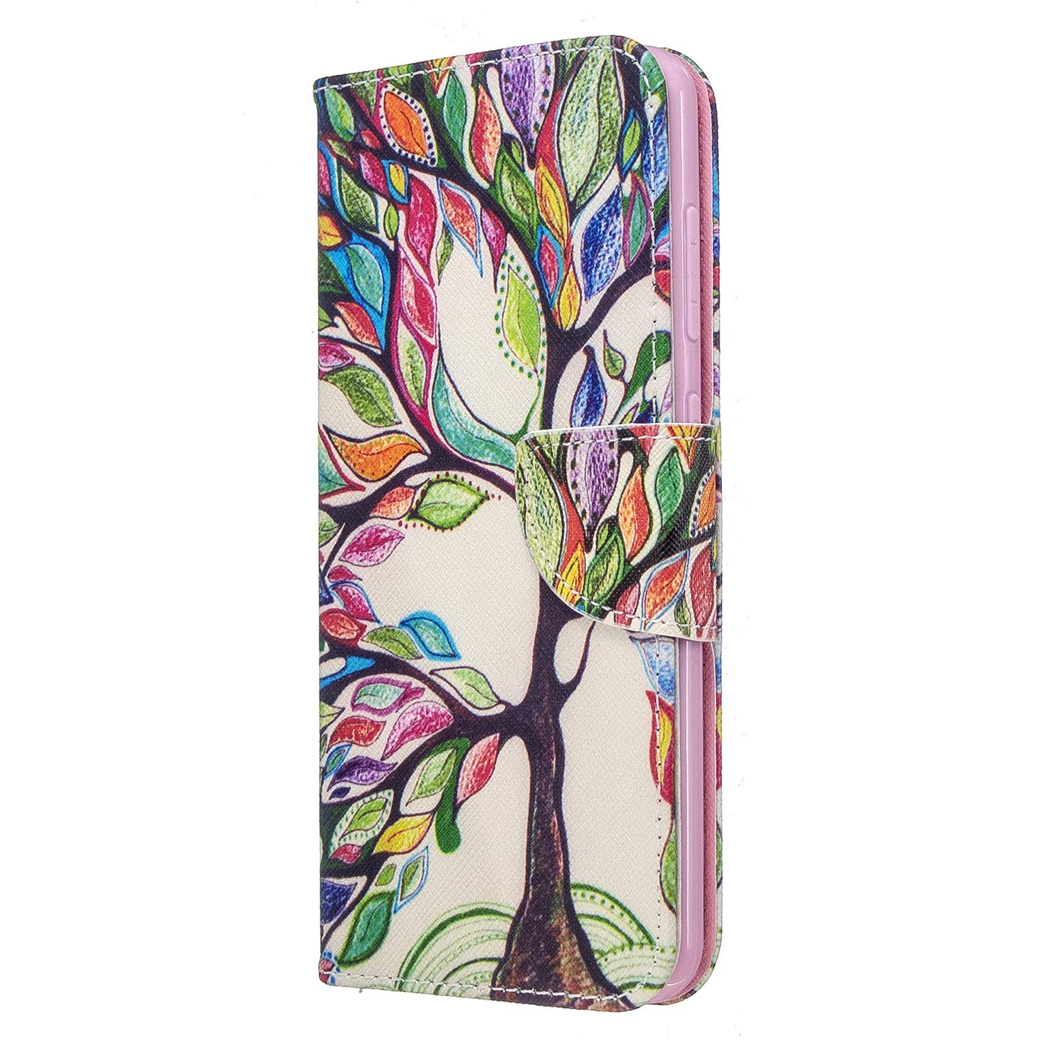 Samsung A21S Case Leather Flip Shockproof, Phone Case for Samsung Galaxy A21S with Magnetic Closure Stand Card Holder Money Pouch Folio Soft TPU Bumper Protective Cover, Tree of Life